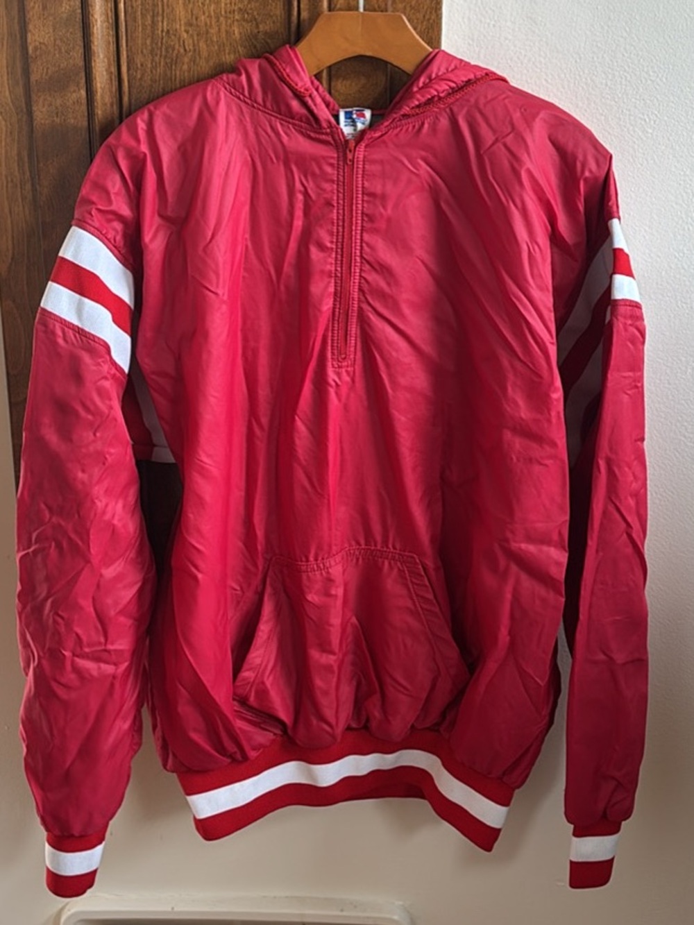 Women’s Russell Athletic Vintage 1/4 Zip Windbreaker Hoodie Size XL